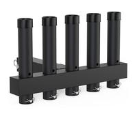 GarveeLife Stainless Steel Fishing Rod Holder for Car, 5 Link Tube for 2'' Hitch Receiver, Angle Adjustable Fishing Pole Hoders, No Drill & Quick Release for Truck Trailer, Black