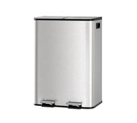 GarveeMore 2 x 30L Dual Compartment Kitchen Rubbish Bin with Pedals