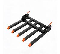 GarveeMore 48" Heavy-Duty Clamp-On Pallet Forks - 5-Tine Debris Fork Attachment, 2500 lbs Capacity for Tractor, Skid Steer & Loader Bucket - Adjustable for Hay Bales, Logs, Rocks