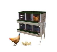 GarveeMore 6 Compartment Galvanised Metal Chicken Nesting Box, Rollaway Egg Tray with Training Eggs & Perch, Portable Poultry Laying Station, Anti-Peck, Easy Clean, Green