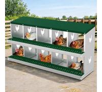 GarveeMore Galvanised Steel Chicken Nesting Box - Egg Laying Tray for Hens