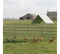 GarveeMore Heavy Duty Chicken Run 3m, Walk In Poultry Enclosure with Waterproof Roof, Galvanised Metal Cage for Garden, Fox Proof Wire Mesh Large Rabbit Run Outdoor, 300x100x150cm