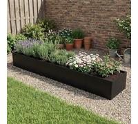 GarveeMore Metal Raised Garden Bed, Extra Large Rectangular with an Open Base, Heavy Duty Tool-Free Slot-Together Black Steel Planter for Patio Decking, Flowers, Veg & Allotment, 172x46x30 cm