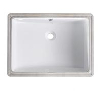 GarveeMore Modern White Ceramic Bathroom Basin - Rectangular Undermount Basin with Overflow - 55x40x20cm - Easy to Clean Vanity Lavatory for Cabinets - X16 Undercounter Basin 550 * 400 * 200mm