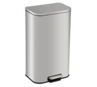 GarveeMore Rectangular Stainless Steel Kitchen Trash Can 8 Gallon (30L) - Soft-Close Lid, Removable Inner Bucket, Fingerprint-Proof, Hands-Free Step Pedal - Modern Garbage Bin for Home, Office,