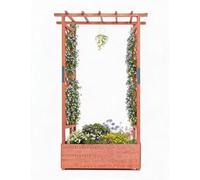 GarveeMore, Wooden Raised Planter with Trellis, Garden Planters
