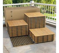 GarveeTech 22PCS Decking Tiles, Interlocking Acacia Wood Deck Tiles