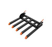 GarveeTech 48 Inch Clamp-on Debris Forks for Tractor Bucket, 122 cm Heavy Duty 5-Tine Loader Bucket Attachment, 1130 kg Capacity for Skid Steer Loaders, Compact Tractors, Brush and Garden Clearance
