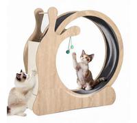 GarveeTech 95cm Cat Exercise Wheel, Silent Wooden Treadmill with Scratcher | 3-in-1 All-in-One Design Ultra-Quiet Silent Operation Paw-Safe Narrow Gap Design Replaceable Fleece Running Mat