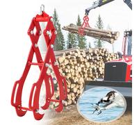 GarveeTech Heavy Duty 4-Claw Log Lifting Tongs, 91cm Timber Grapple with 360° Swivel Hook & Anti-Rust Powder Coat, 3.6 Tonne Capacity Forestry Claw for Tractor, Forklift & ATV