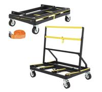 GarveeTech Heavy Duty Plasterboard Trolley - 1000kg Capacity, Folding Drywall Cart with Swivel Wheels (2 Lockable), Sheet Material Transporter for Plywood, Sheetrock, Glass & Window Panels