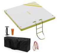 GarveeTech Inflatable Floating Dock 2.4 * 1.8m, Non-Slip Water Platform with Ladder & Bag