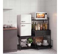 GarveeTech Mini Fridge Stand with Storage, Microwave Stand, Coffee Bar