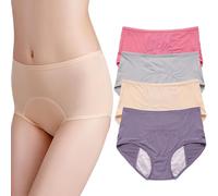 GARWAR Everdries Panties for Women Over 60, 4Pcs-a, XL, High Waist Leakproof Underwear
