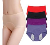GARWAR Everdries Panties for Women Over 60,Everdries Leakproof Ladies Underwear,High Waist Leakproof Underwear,Everdry Leakproof Panties for Women (4Pcs-d,3XL)
