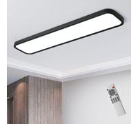 Garwarm 1 Light 100cm Black Rectangle Acrylic LED Flush Mount Garwarm Black