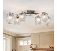 Garwarm 6- Light 89cm Dimmable Crystal Flush Mount in Clear Garwarm Clear