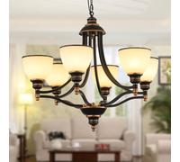 Garwarm 6-Light Vintage Candle Pendant Light, Adjustable Height Hanging Light Garwarm Multicolor