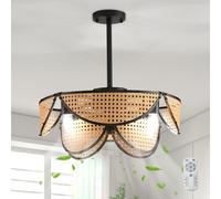 Garwarm 7- Blade 51cm Ceiling Fan with Remote Control & Light Kit Included in Black Garwarm Black