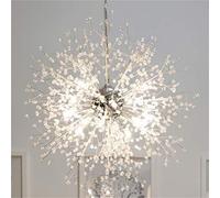 Garwarm Dandelion Chandelier Firework Lamp LED Crystal Pendant Lighting Ceiling Light in Metallic Silver Garwarm Metallic Silver