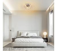 Garwarm Modern Firework Crystal Chandeliers, 8-Lights Dandelion Ceiling Light in Silver Garwarm Silver