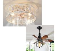 Garwarm Set of 2 Ceiling Fans with Lights & Remote Garwarm Multicolor