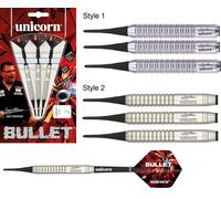 Gary Anderson Bullet - Stainless Steel - Soft Tip Darts by Unicorn - 16g to 19g