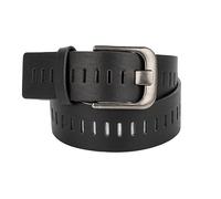 Gary Majdell Sport Men's 2" Genuine Leather Single Loop Dress Belt with Single Prong Metal and Embossed Buckles, 2" Belt Strap Matt Black Multiple Hole - Gun Metal Buckle, 44 (Fits 42" - 44")