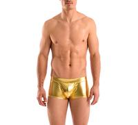 Gary Majdell Sport Mens Liquid Gold Metallic Hot Body Boxer Swimsuit Size Small
