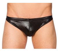 Gary Majdell Sport Men's Metallic Black Gr ikini Swimsuit with Contour Pouch By Medium