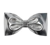 Gary Majdell Sport Men's Shiny Satin Metallic Adjustable Strap Bow Tie, Silver