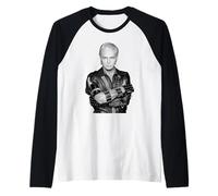 Gary Numan Warriors Tour Portrait by Allan Ballard Raglan Baseball Tee