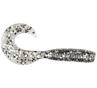Gary Yamamoto 4" Fishing Single Tail Grub - Swimming Soft Plastic Bass Lure Baits -Smoke with Black and Silver, 20 Pack