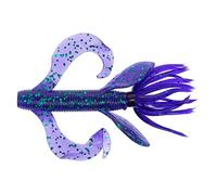 Gary Yamamoto 4" KREATURE June Bug Purple W/Emerald Flake (7 Pack)