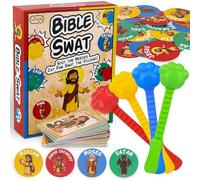 Garybank Bible Swat Games for Kids, 56 Bible Character Cards with Biblical Story, Life Lesson & Scripture, Spot Hero Christian Game for Sunday School, Pastor Ministry, Toy for Kids Bible Learning