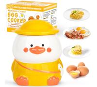 Garybank Cute Ceramic Microwave Egg Cooker,Egg Poacher & Maker,Holds Up to 4 Eggs,60 Sec Meals