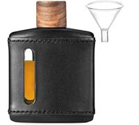 Garybank Handmade Genuine Leather Hip Flasks for Whiskey Liquor for Men, Fathers Day Glass Flask Gifts Idea with Funnel Leakproof for Hennessy Liquor & Spirits, Premium Gifts for Men(Black, 200ml)