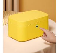 GARYBCD High-End Fingerprint Unlocking Jewelry Storage Box Colorful Double-Layer Large Space Jewelry Storage Box Can Not Be Opened Without Entering Fingerprint Safe and Reliable Pink(Yellow)