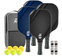 GARYE Carbon Fiber Pickleball Paddle Set of 4, 4 Pack with 6 Balls, 1 Bag