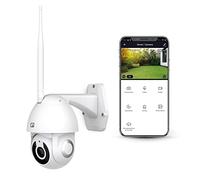 Garza Smart Outdoor Smart WiFi Surveillance Camera 360 Degrees, 1080P HD, IP65 Waterproof, Night Vision, Motion Detection, WiFi 2.4GHz