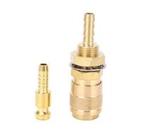Gas Adapter Brass Welding Fitting for Quick Safe Connection Compatible with PTA Db Mig Tig 6mm Welding Equipment Tanks (6mm)