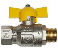 Gas Ball Valve Gas Tap Gas Shut-Off Valve Various Designs and Sizes (1/4 Inch, Passage Internal Thread + External T
