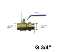 Gas Ball Valve with Union Switch, Brass Double External Thread Connection for Gas Line Isolation Control, Copper Construction(G3/4in)