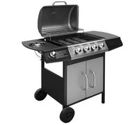 Gas Barbecue Grill 4+1 Cooking Zone Outdoor Garden BBQ Multi Colours Move Castor
