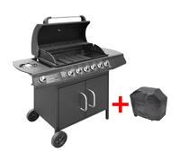 Gas Barbecue Grill 6+1 Cooking Zone Outdoor Garden BBQ Multi Colours vidaXL