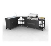 GAS BBQ BARBECUE OUTDOOR KITCHEN STAINLESS STEEL 5 BURNERS SIDE BURNER