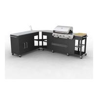 GAS BBQ BARBECUE OUTDOOR KITCHEN STAINLESS STEEL 5 BURNERS SIDE BURNER vidaXL