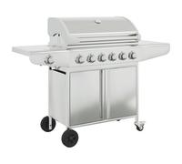 Gas BBQ Grill with 7 Burners Barbecue Silver Stainless Steel vidaXL