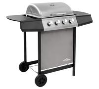 vidaXLGas BBQ Grill with 6 Burners Black and Silver Barbecue Outdoor Cooker