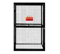 Gas Bottle Cage 184 x 116 x 57cm Collapsible Mesh Secure Cylinder Storage Galvanised Steel 3mm Wire Thickness 6 x 19kg / 2 x 47kg Propane Bottles Removable Shelf FREE Warning Sign, Padlock & 2 Keys